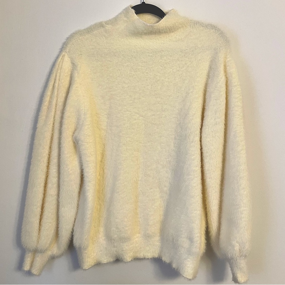Fashion Nova Davie Oversized Ivory Fuzzy Sweater - Nova Vintage Line